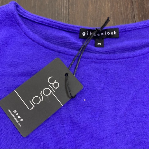 NWT Gibsonlook Blue Twist Front 3/4 Sleeve Top XS - Picture 7 of 8